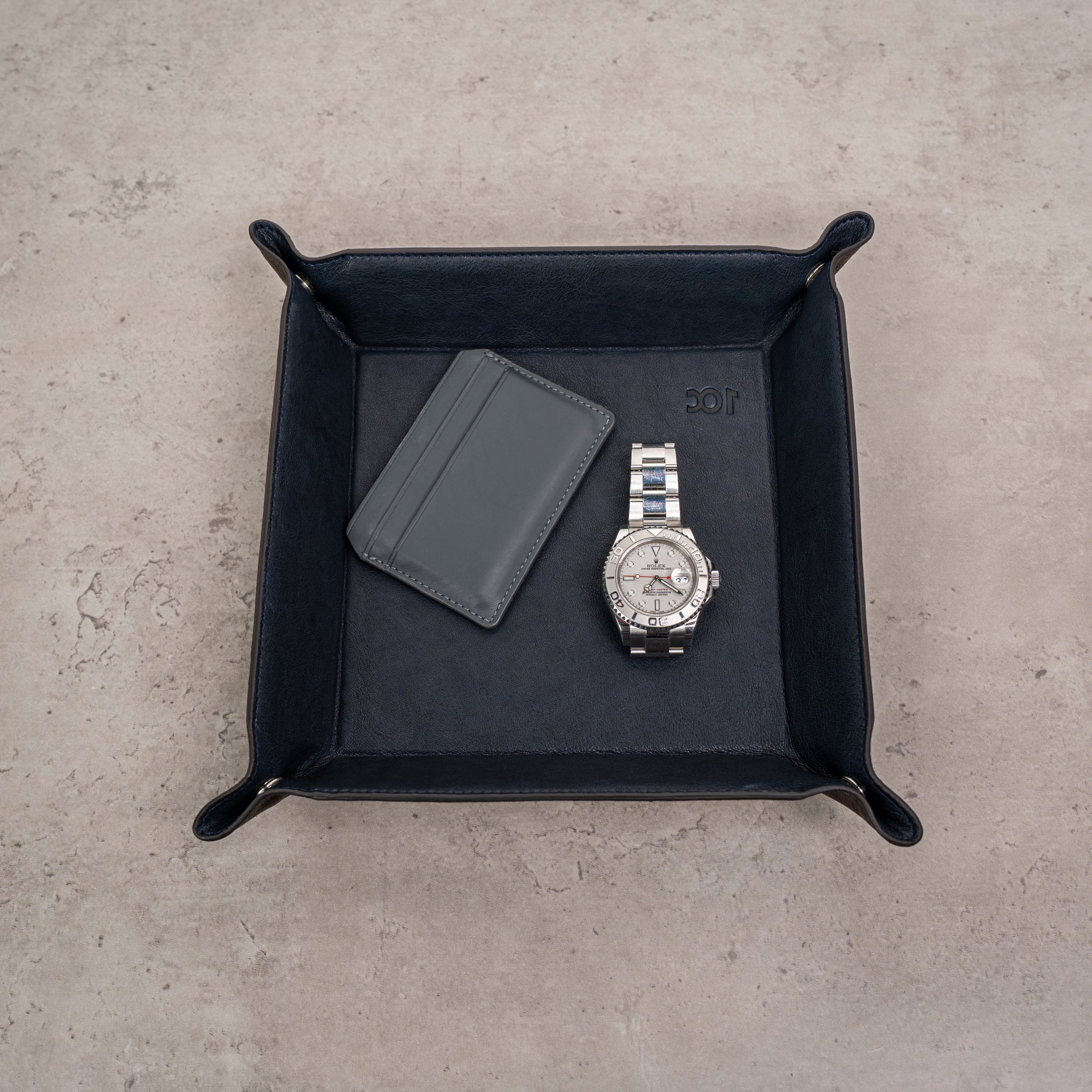 Watch Tray - Dark Brown Navy