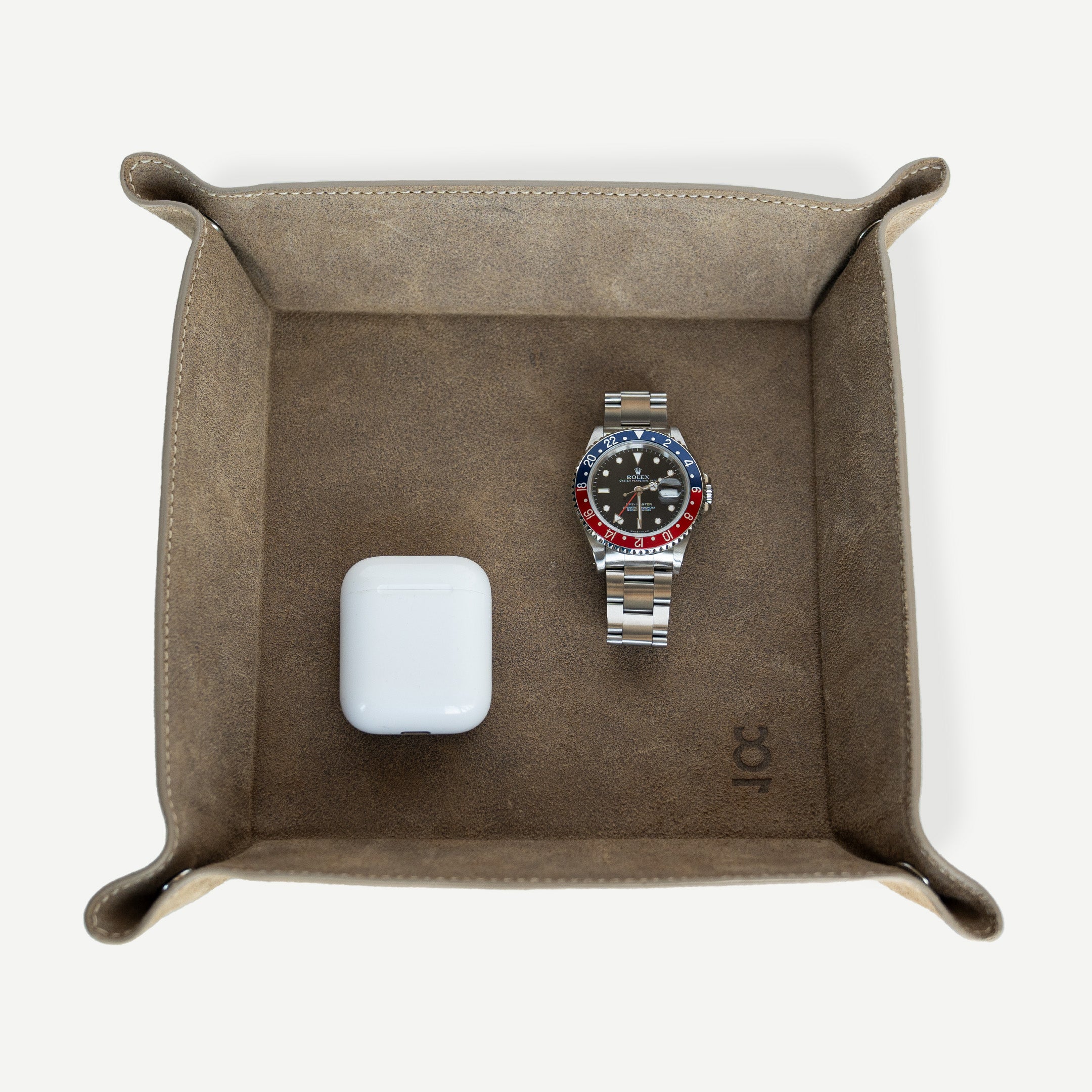 watch tray in beige