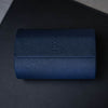 Navy Blue Saffiano 2 Slot Watch Roll 
