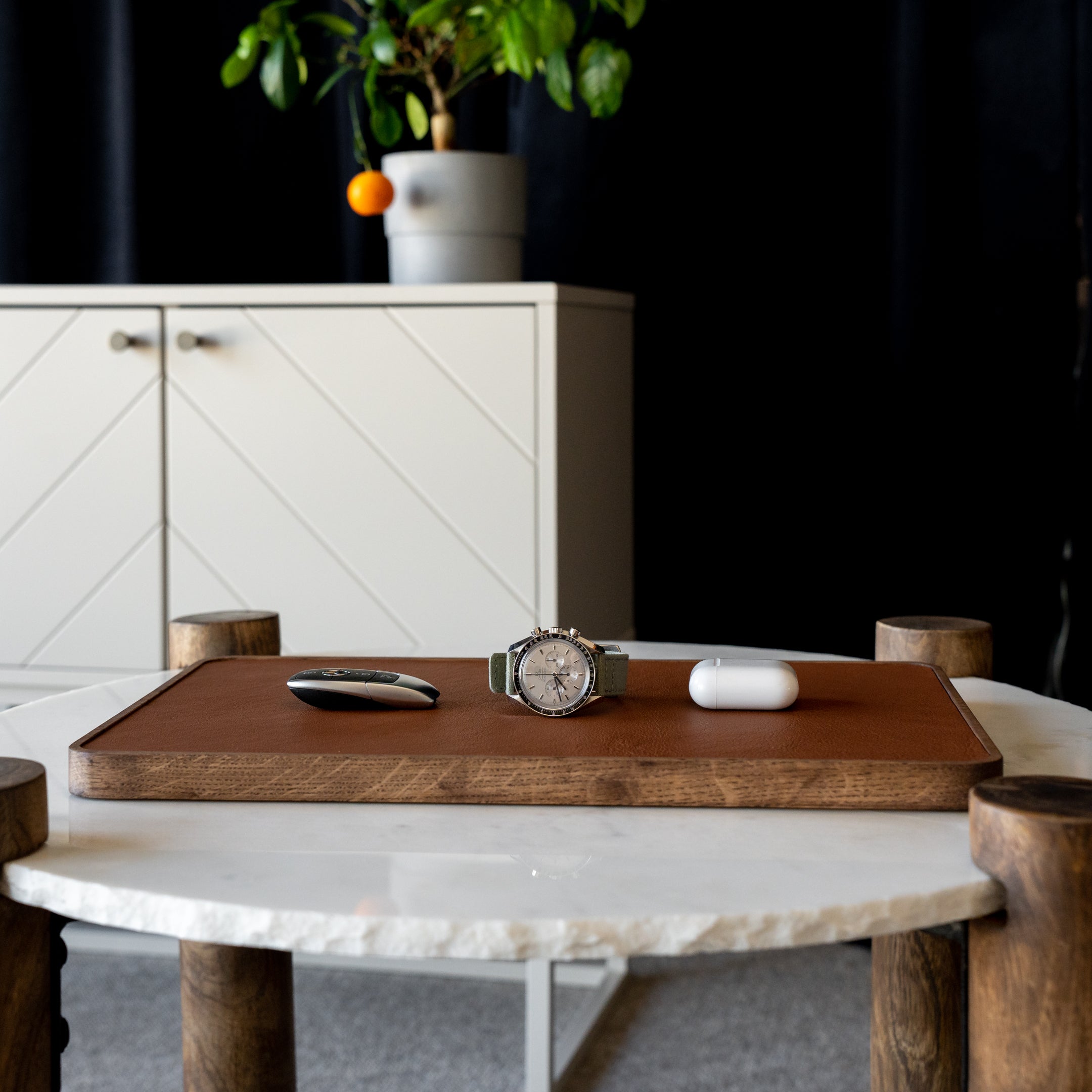 watch tray in living room